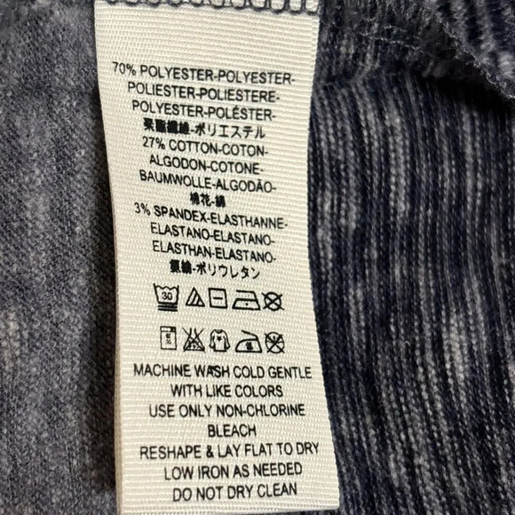 We the Free Gray Blue Striped Tie Flare Sleeve Knit Top Tunic Size Small Boho - Picture 14 of 15